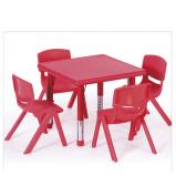 Plastic Square Table Red